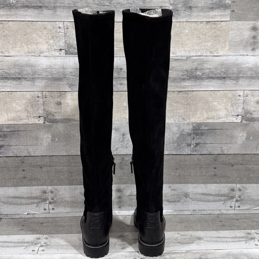 TORY BURCH MILLER LUG SOLE OVER-THE-KNEE BOOT - PERFECT BLACK - SZ - 6M